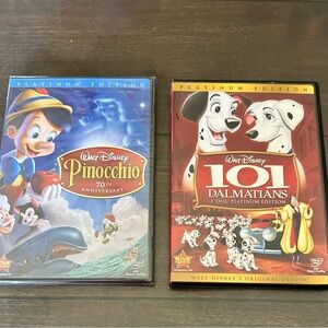 Disney - Set of Two DVD’s: Pinocchio (1940) (unopened) and 101 Dalmatians (1961)